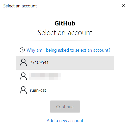 提示选择 git 用户弹框 提示选择 git 用户弹框